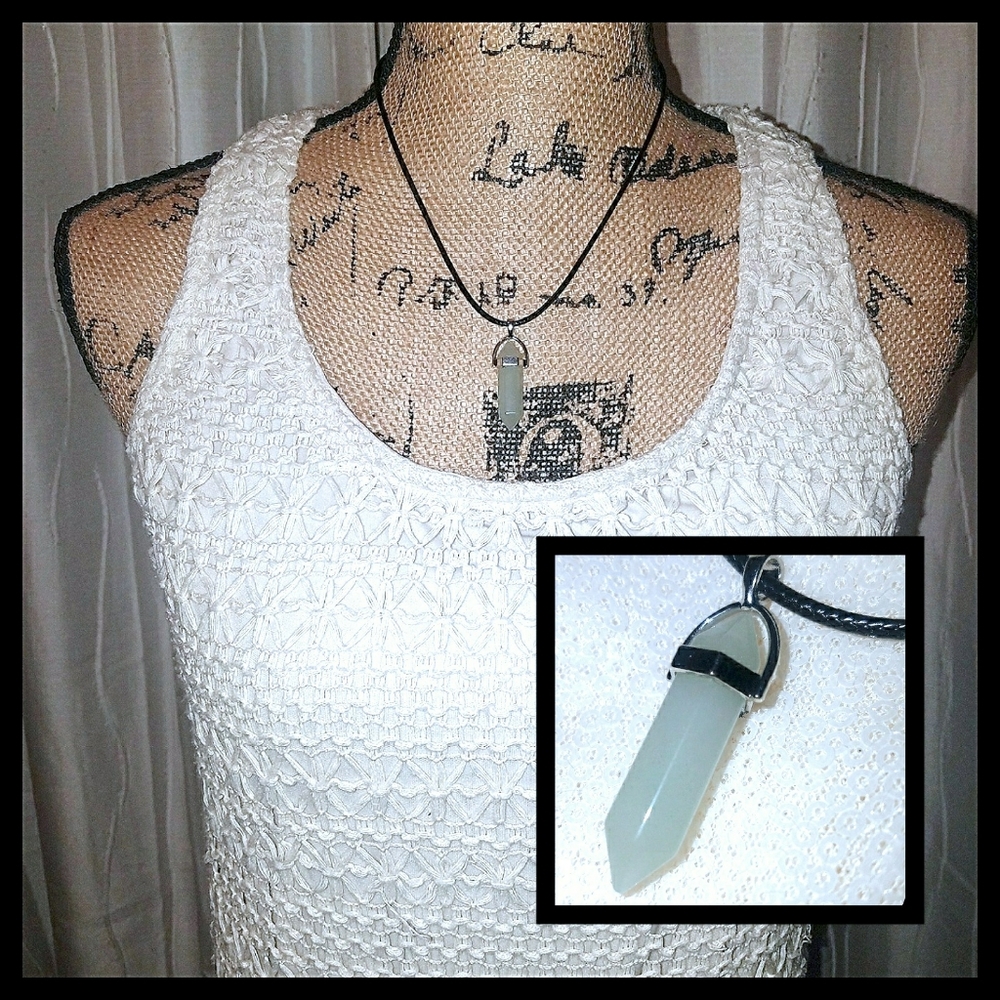 Prehnite Chakra Healing Necklace - light green